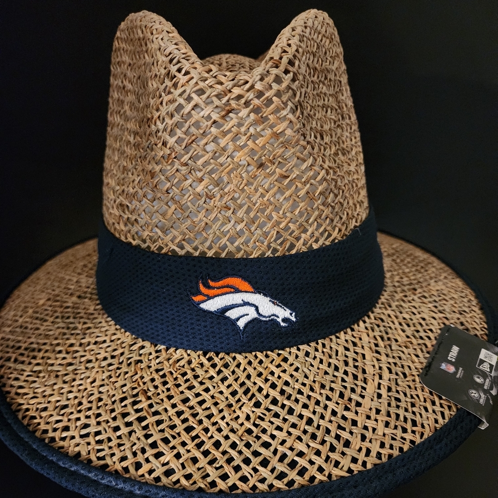 Denver Broncos New Era NFL Straw Hat One Size Beige/Blue